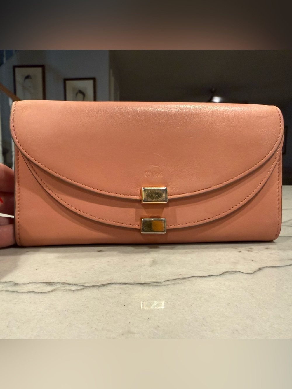 Chloé Georgia Pink Long Wallet Double Flap Gold Hardware Full Set Authentic 2013 - Picture 8 of 16
